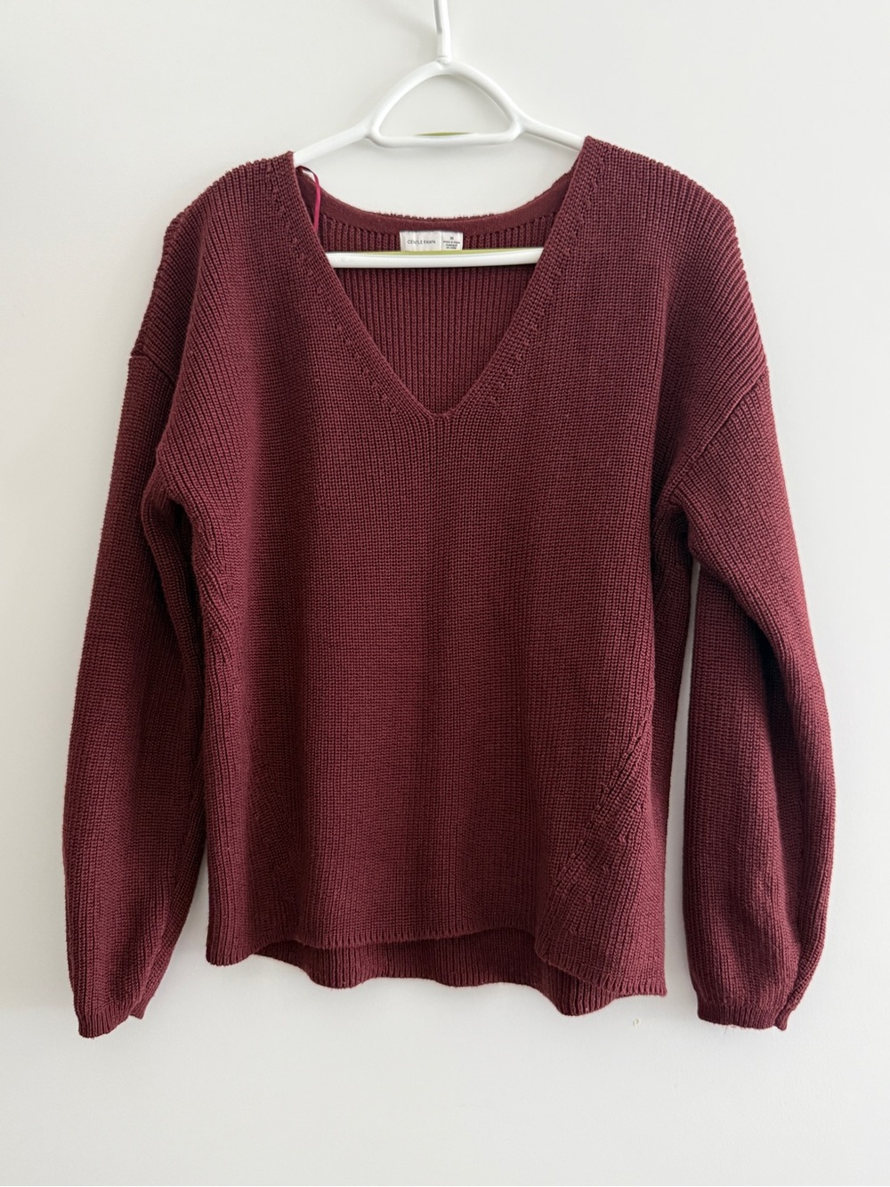 Gentle Fawn V-Neck Sweater in Wine